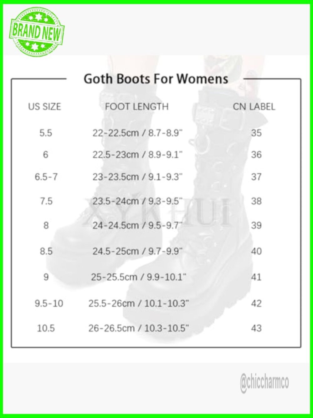 Gothic Platform Combat Boots Chunky Wedge Lace-Up Mid-Calf - Picture 7 of 7